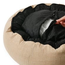 Camden Cotton & Jute Round Dog Bed